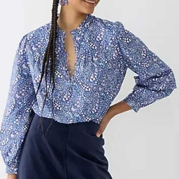 J. Crew ruffle popover in Liberty of London Bourton Bloom - Picture 1 of 8
